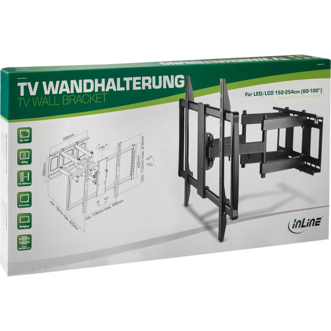 InLine® Muurbeugel, voor TFT/LCD/LED/Plasma 152-254cm (60-100"), max. 80kg