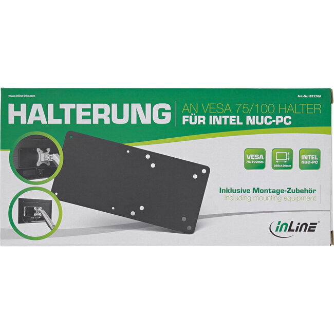 InLine® beugel voor Intel NUC-PC op VESA 75/100 houder