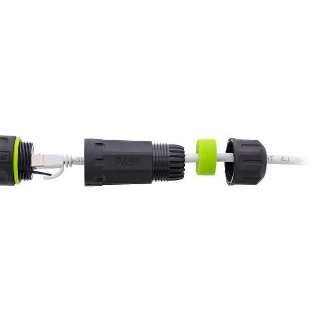 InLine® Patchkabel koppelaar Cat.6A, kort, IP68, 2x RJ45, afgeschermd
