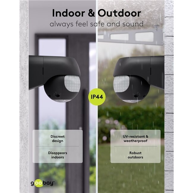 Goobay 2-Zone Motion Detector, Tiltable/Swivelling, black