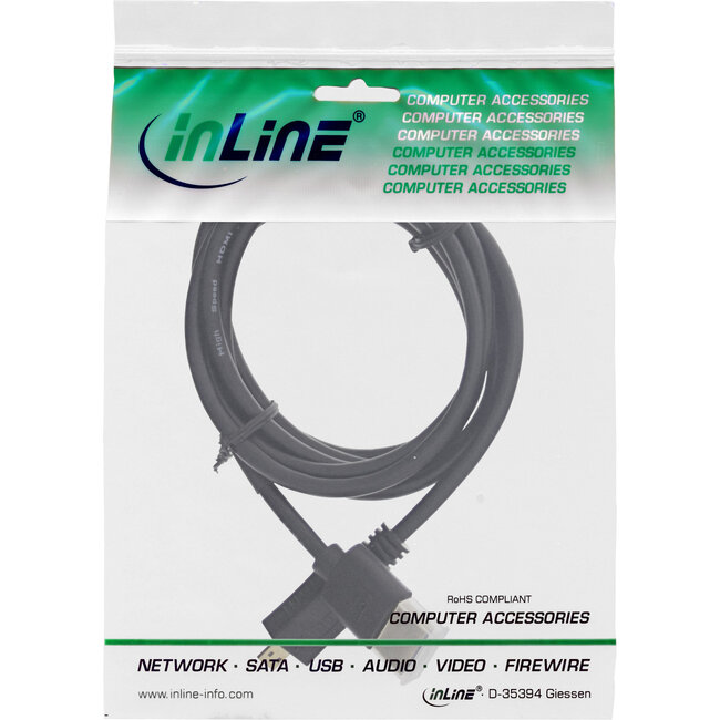 InLine® HDMI Superslim kabel A naar D, HS met ethernet,Premium,zwart/goud, 1,8m