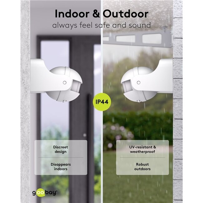 Goobay Motion Detector, Tiltable, white