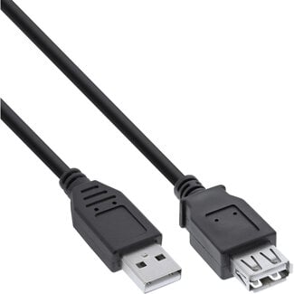 InLine® InLine® USB 2.0-verlengkabel, stekker/contactdoos, type A, zwart, 2m