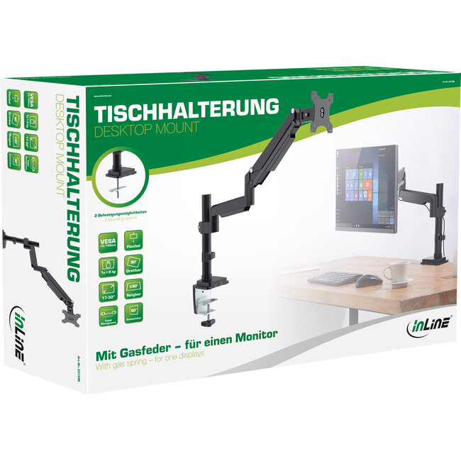 InLine® tafelbeugel met hefmechanisme,beweegbaar,voor LCD's tot 82cm (32"),9kg