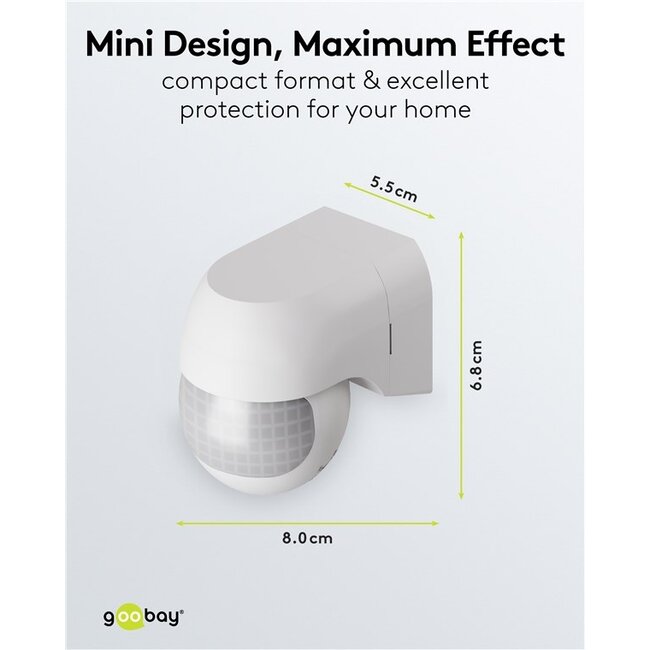 Goobay 2-Zone Motion Detector, Tiltable/Swivelling, white