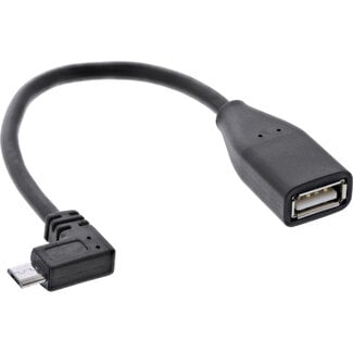 InLine® InLine® Micro-USB OTG-adapterkabel, Micro-B male haaks op USB A female, 0,1m