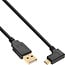InLine® Micro-USB 2.0 kabel, USB-A male/Micro-B male haaks,gouden contacten,1.5m