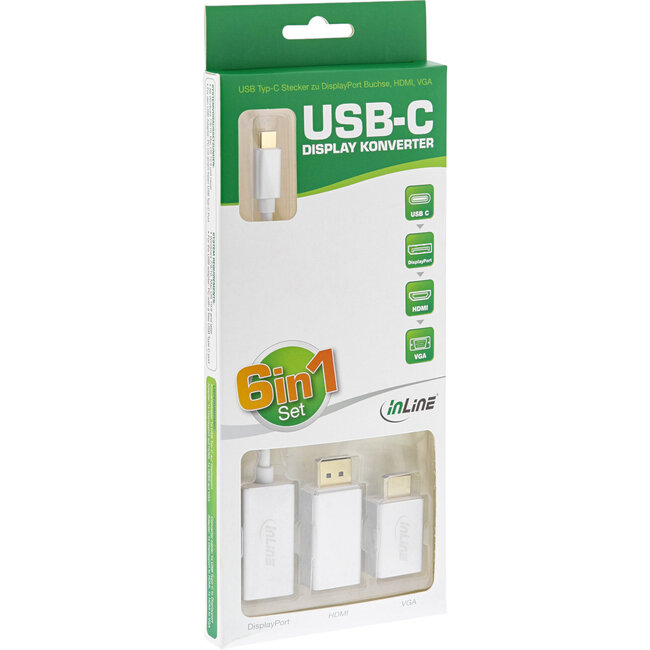 InLine® USB Display Converter Set 6-in-1, 4K/60Hz zilver