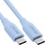 InLine® USB 2.0-kabel, USB-C-snelladingskabel 100 W, ijsbonbon/blauw 0,5m