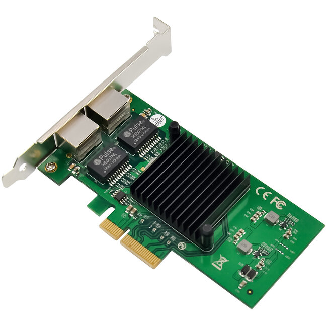 InLine® Dual Gigabit netwerkkaart, 2x RJ45 1 Gb/s, PCIe x4, incl. laagprofiel