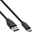 InLine® USB 3.2 Gen.1x2-kabel, USB-C male naar A male, zwart, 0,3m