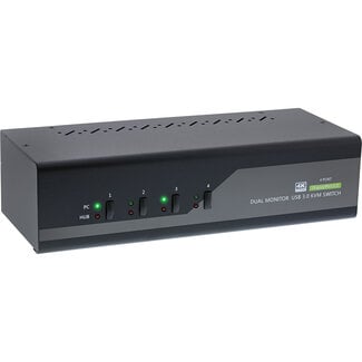 InLine® InLine® 4-Poorts Desktop KVM Switch, DP 1.2, 4K, USB 3.0, Audio,Dual Display