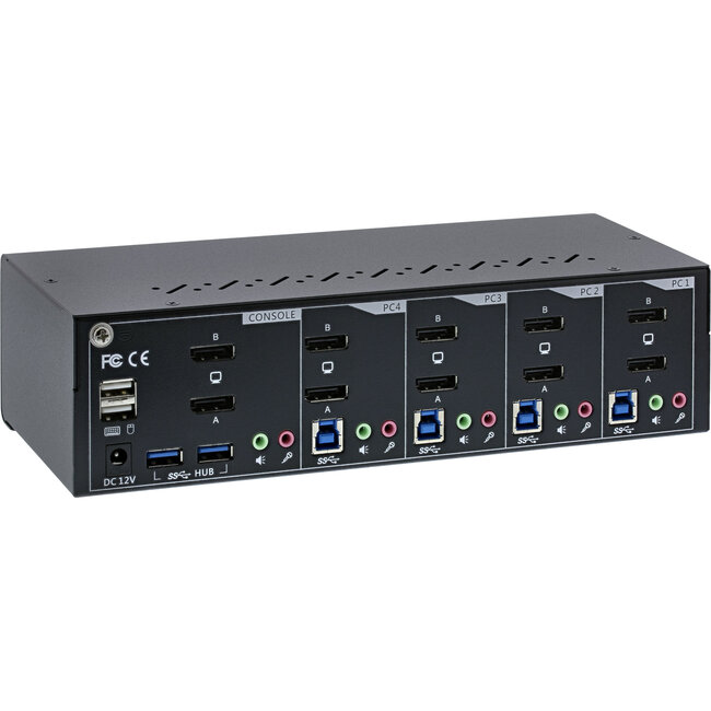 InLine® 4-Poorts Desktop KVM Switch, DP 1.2, 4K, USB 3.0, Audio,Dual Display