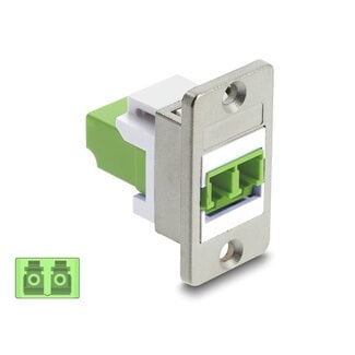 DeLOCK Delock Panel Mount LC Duplex female to LC Duplex female silver / limegreen / white