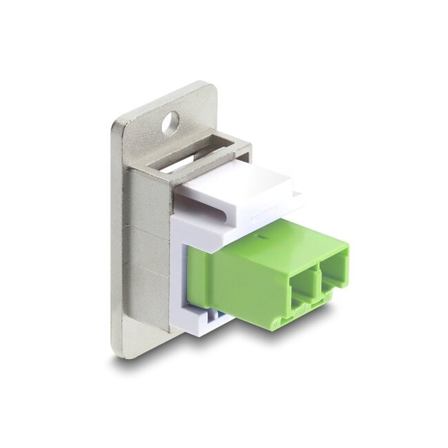 Delock Panel Mount LC Duplex female to LC Duplex female silver / limegreen / white