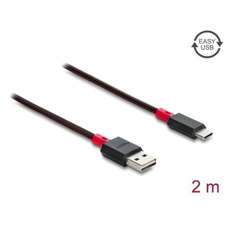 DeLOCK Delock EASY-USB 2.0 Cable Type-A male to USB Type-C™ male 2 m black