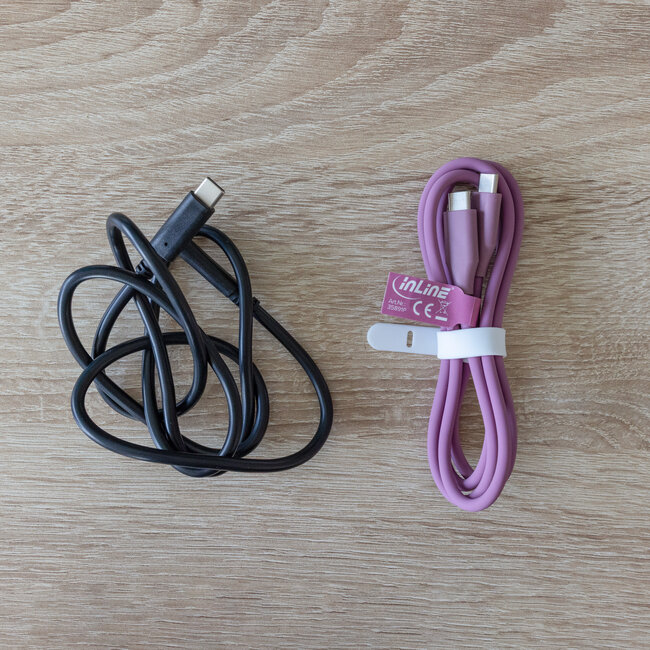 InLine® USB 2.0-kabel, USB-C-snelladingskabel 100 W, Wild Berry/violet 2m