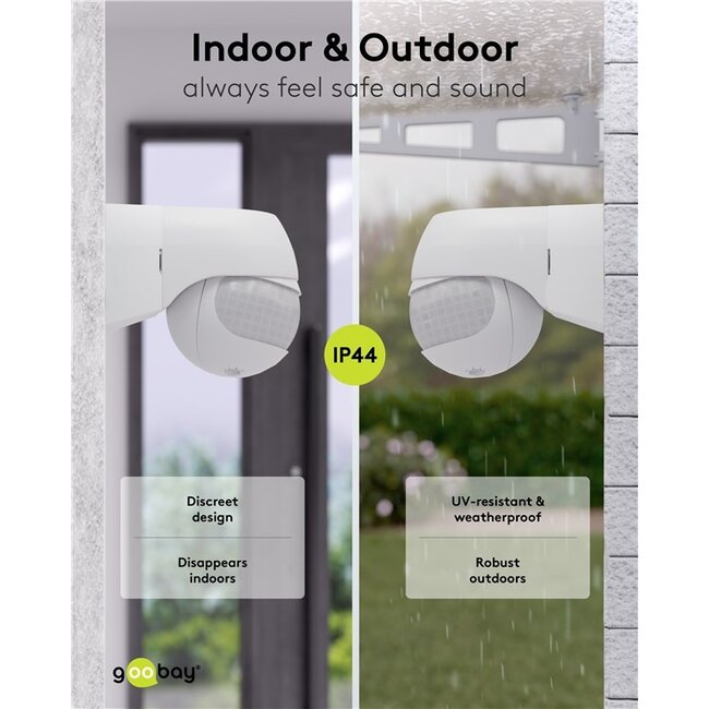 Goobay Motion Detector, tiltable/swivelling, white