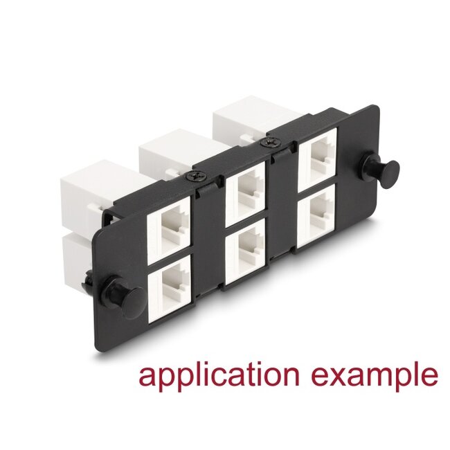 Delock Adapter Panel for Keystone Modules 6 port black