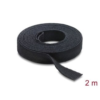 DeLOCK Delock Hook-and-loop tape on roll L 2 m x W 13 mm black