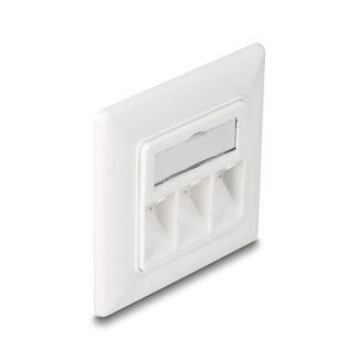 DeLOCK Wandcontactdoos | voor 3 Keystone modules | 45° opening | wit (RAL9010)
