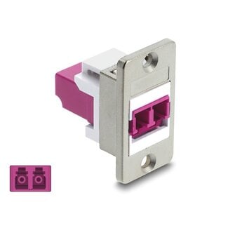 DeLOCK Delock Panel Mount LC Duplex female to LC Duplex female silver / violet / white