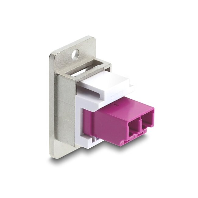 Delock Panel Mount LC Duplex female to LC Duplex female silver / violet / white