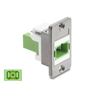 DeLOCK Delock Panel Mount SC Simplex female to SC Simplex female silver / limegreen / white