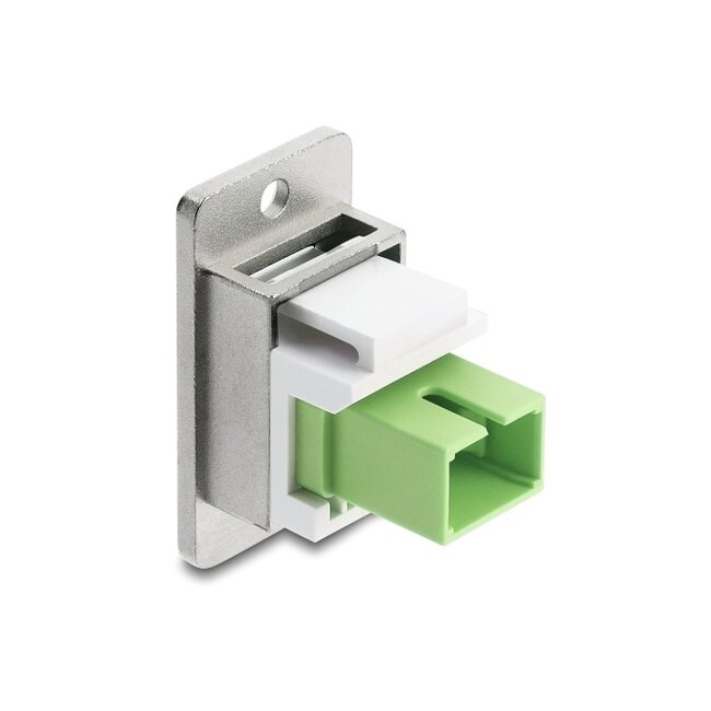 Delock Panel Mount SC Simplex female to SC Simplex female silver / limegreen / white