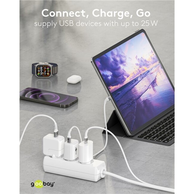 Goobay 25 W USB-C PD GaN Fast Charger white