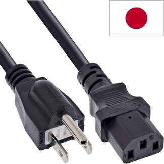 InLine C13 (recht) - Type B / Japan (recht) stroomkabel | VCTF 3x 1,25mm | zwart | 5 meter