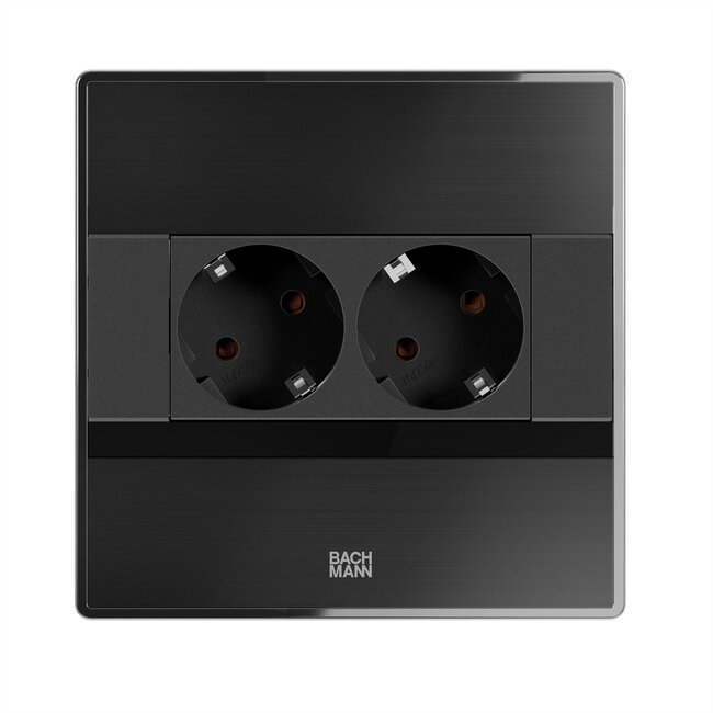BACHMANN SENSE schwarz 2xCEE7/3, L=2,0m AEH