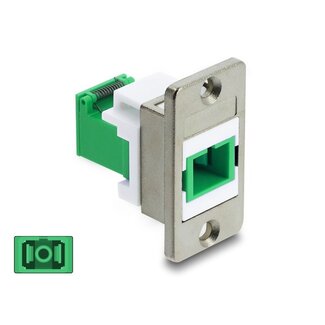 DeLOCK Delock Panel Mount SC Simplex female to SC Simplex female with laser protection flip inside silver / green / white