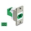 Delock Panel Mount SC Simplex female to SC Simplex female with laser protection flip inside silver / green / white