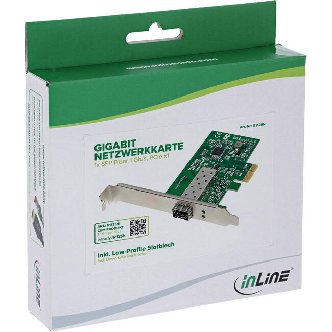 InLine® Gigabit netwerkkaart, 1x LC fiber 1 Gb/s, PCIe x1