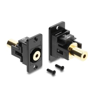 DeLOCK Delock Panel Mount stereo jack female 3.5 mm 4 pin to stereo jack female 3.5 mm 4 pin gold plated black
