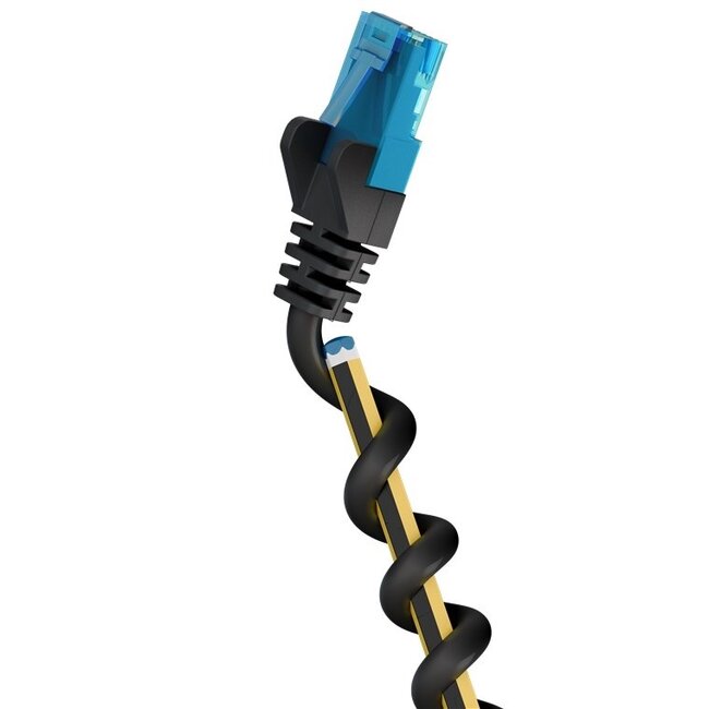 UTP CAT6a flexibele netwerkkabel | TPE LSZH | zwart | 0,25 meter