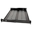 19 inch legplank | opstaande randen | 35 cm diep | max. 25 kg | 1U | zwart