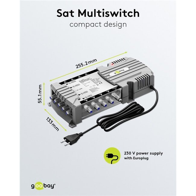 Goobay satelliet multiswitch | 5 ingangen / 8 uitgangen