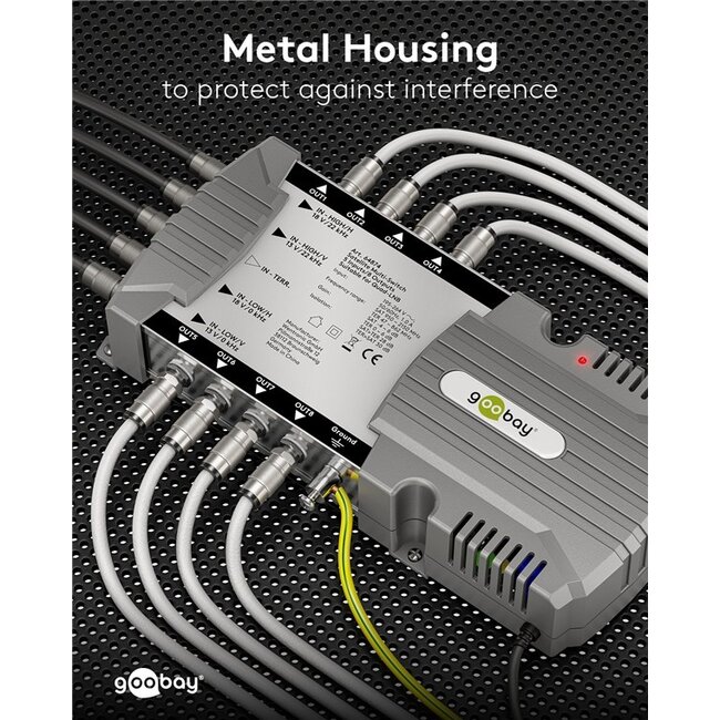 Goobay satelliet multiswitch | 5 ingangen / 8 uitgangen