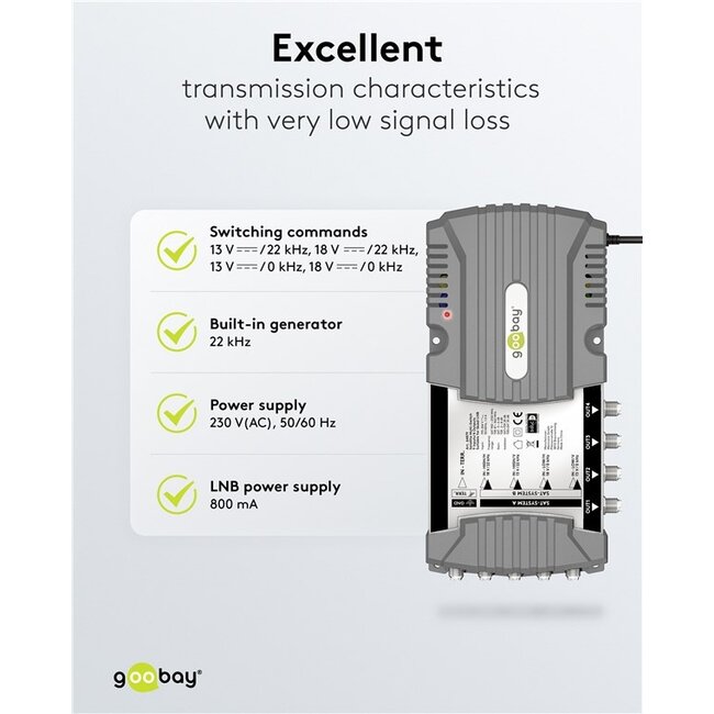 Goobay satelliet multiswitch | 9 ingangen / 4 uitgangen