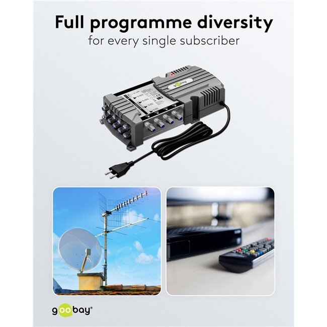 Goobay satelliet multiswitch | 9 ingangen / 4 uitgangen