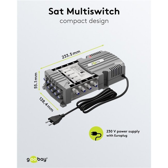 Goobay satelliet multiswitch | 9 ingangen / 8 uitgangen