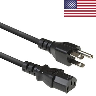 ACT C13 (recht) - Type B / Amerika (recht) stroomkabel | SJT AWG18/3 | zwart | 2,5 meter