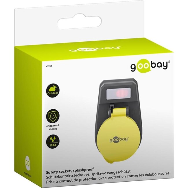Goobay outdoor doorvoerstekker met schakelaar | 1 contact | IP44