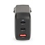 Nedis USB lader | 2x USB-C PD en 1x USB-A QC | GaN | 100W | zwart