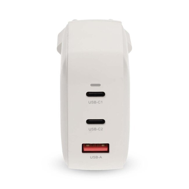 Nedis USB lader | 2x USB-C PD en 1x USB-A QC | GaN | 100W | wit