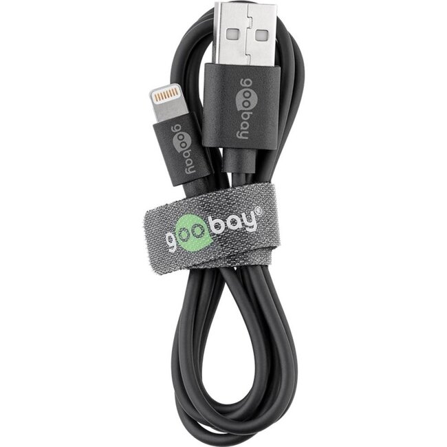 Goobay USB lader | 5W | incl. Lightning kabel | zwart | 1 meter