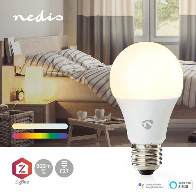Nedis SmartLife Zigbee LED-lamp | RGB + warm tot koel wit | E27 | A60 | 9W