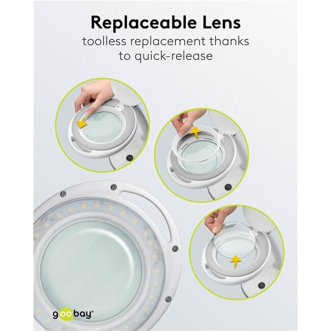 Goobay LED loeplamp | 450 lm (dimbaar) | 6W | bureaustandaard | wit